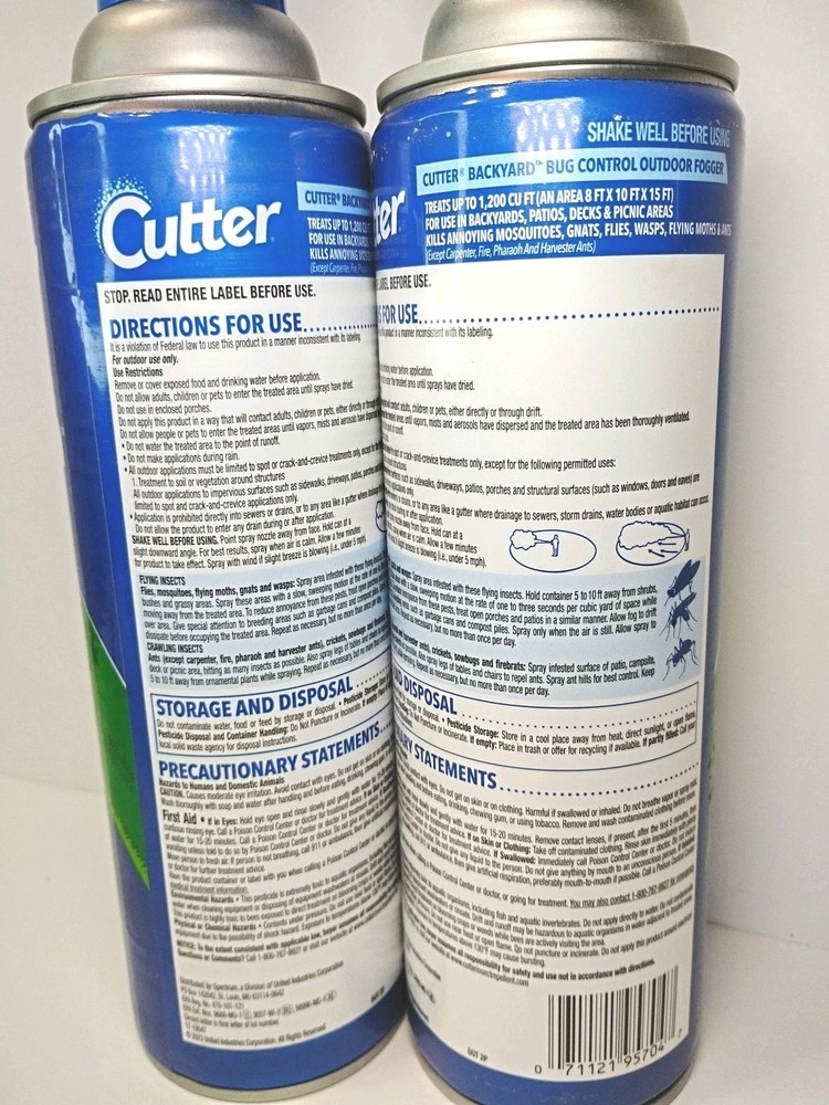 2 PACK - Cutter Backyard Bug Control Outdoor Fogger 16oz Ea