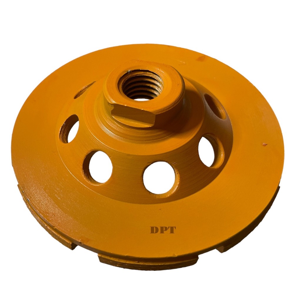 4-1/2" Concrete Grinding Cup Wheel Diamond Double Row Stone Masonry Threaded