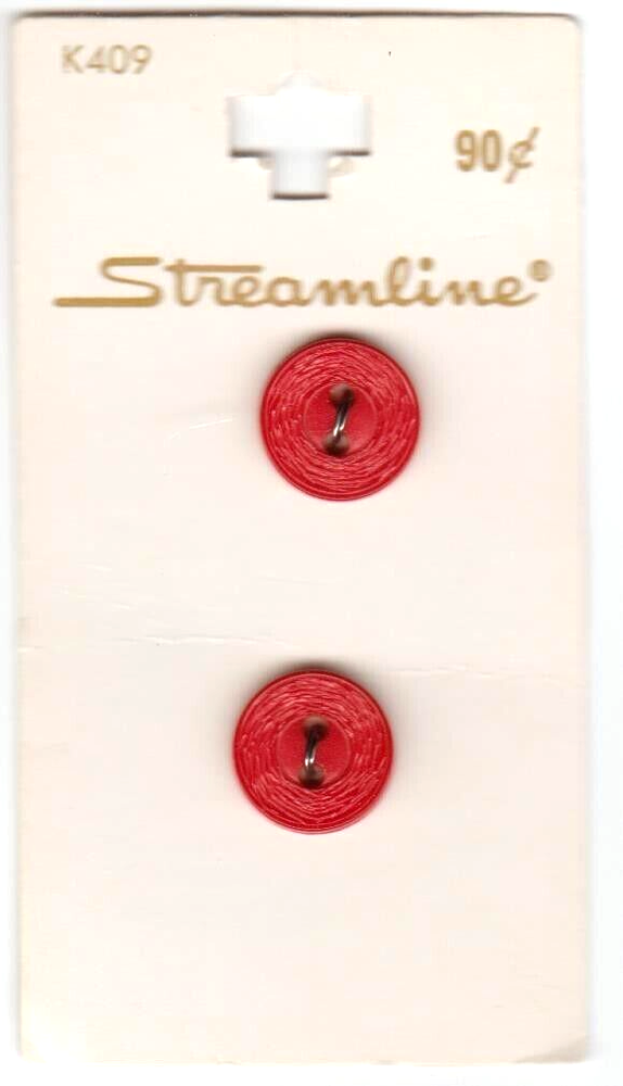 Streamline Buttons #k409 Red Size 12.5mm (1/2")