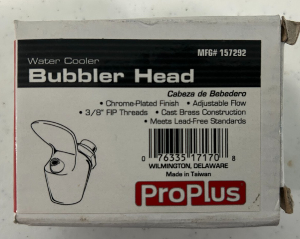 PROPLUS 157292 Water Cooler Bubbler Head 3/8" I.P.S. Chrome New FREE SHIPPING