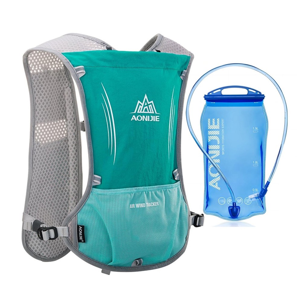 Hydration Vest Pack Backpack 5L Marathoner Running Race Hydration (Mint Green...