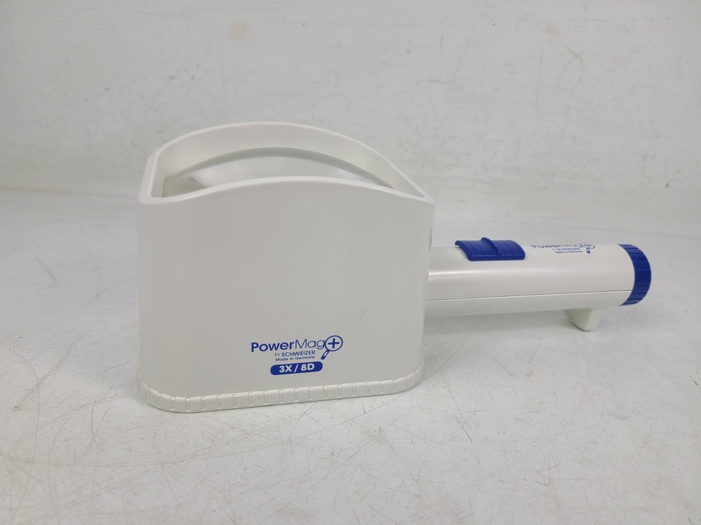 PowerMag Plus LED Standing Illuminated Magnifier Schweizer Germany 3X 8D TESTED
