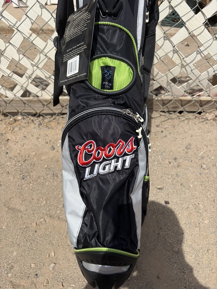 🔥COORS LIGHT 🍺 GOLF ⛳️ CADDY BAG CLUB STORAGE CARRY BACKPACK STAND cooling cup
