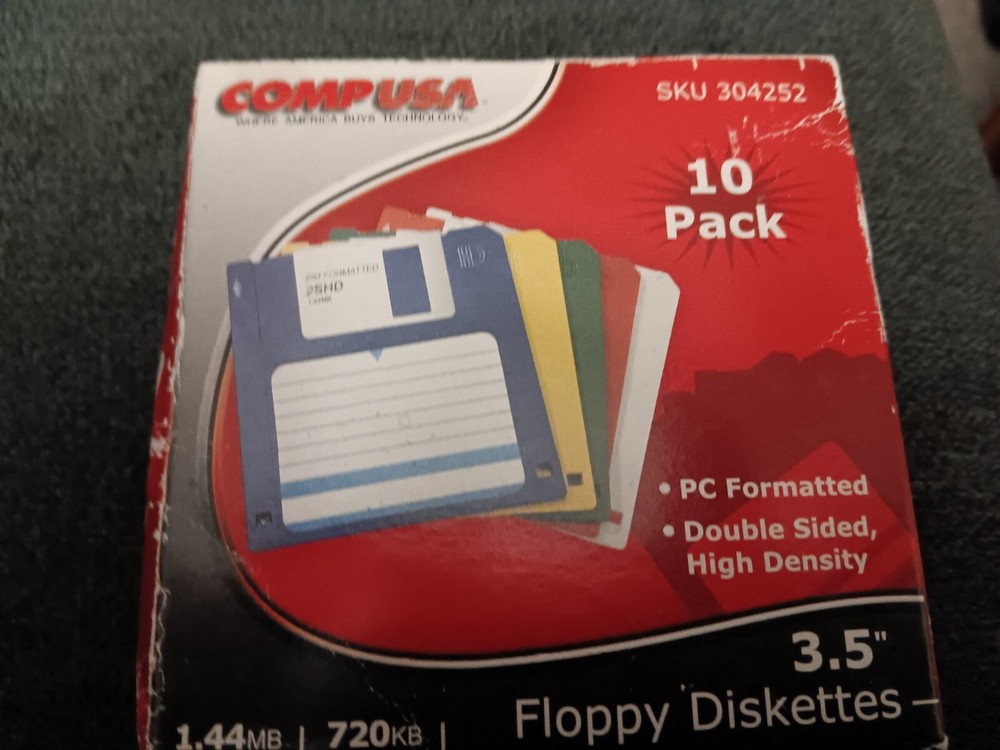 Nine floppy discs, in original box