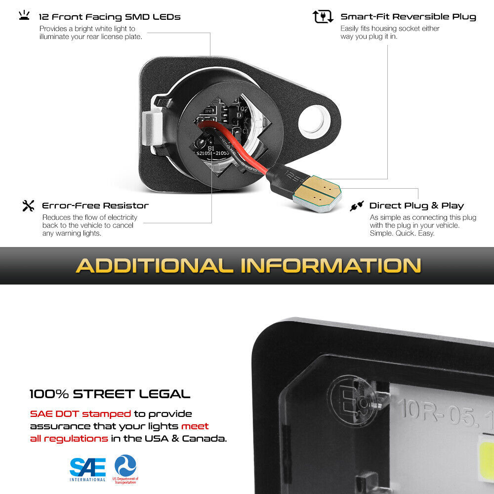 [FULL LED]License Plate Light Pair For Ford Expedition Freestar Taurus Navigator