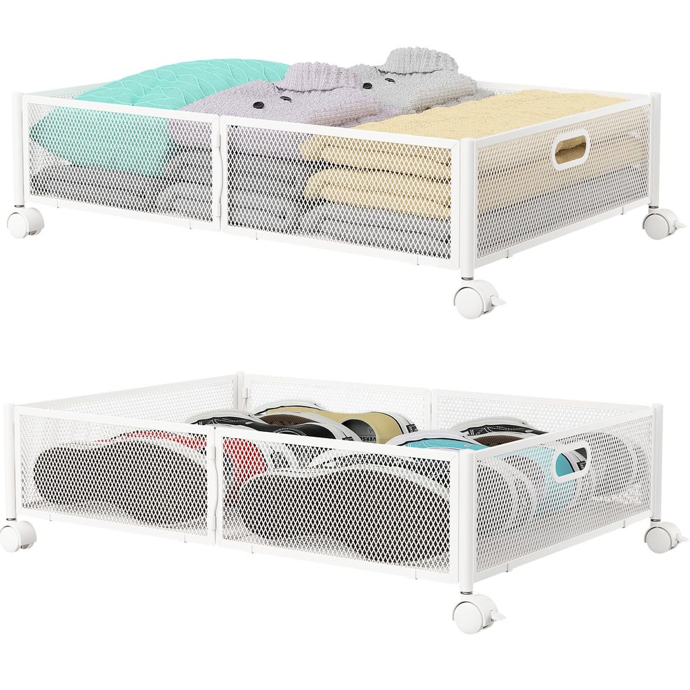 Under Bed Storage with wheels, Under the Bed Storage Containers,Upgrade Cross...