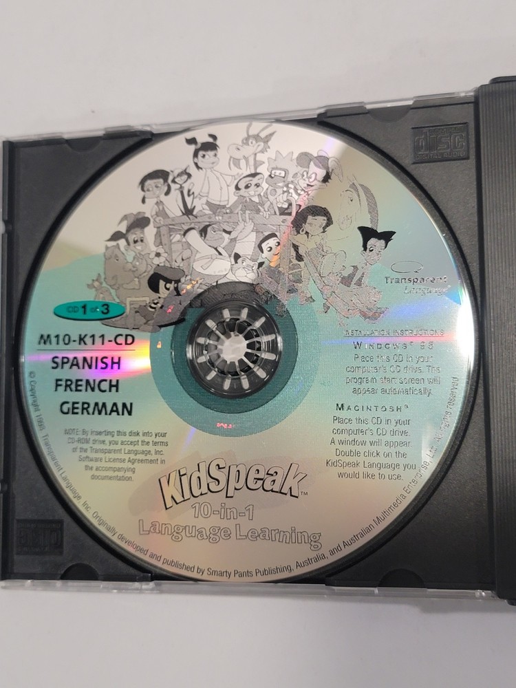 Transparent Language KidSpeak 10 in 1 Language Learning PC CD-ROM | 3 Discs