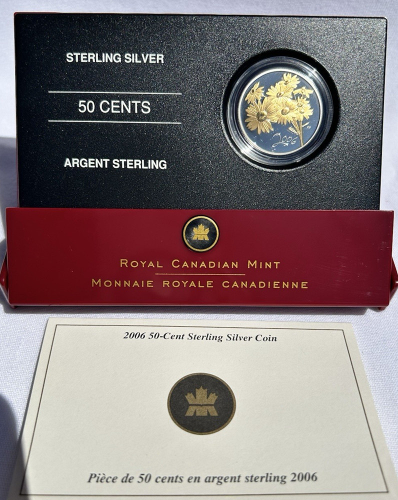 2006 50-cent Stirling Silver Coin - Golden Daisy