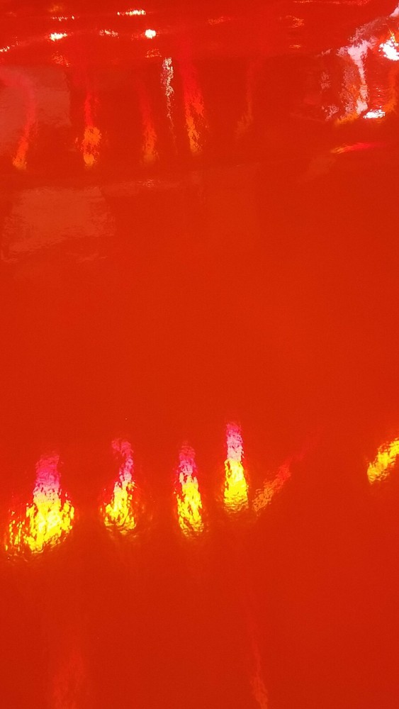 Fluorescent Red Rainbow Oil Slick Vinyl 24" x 30 ft