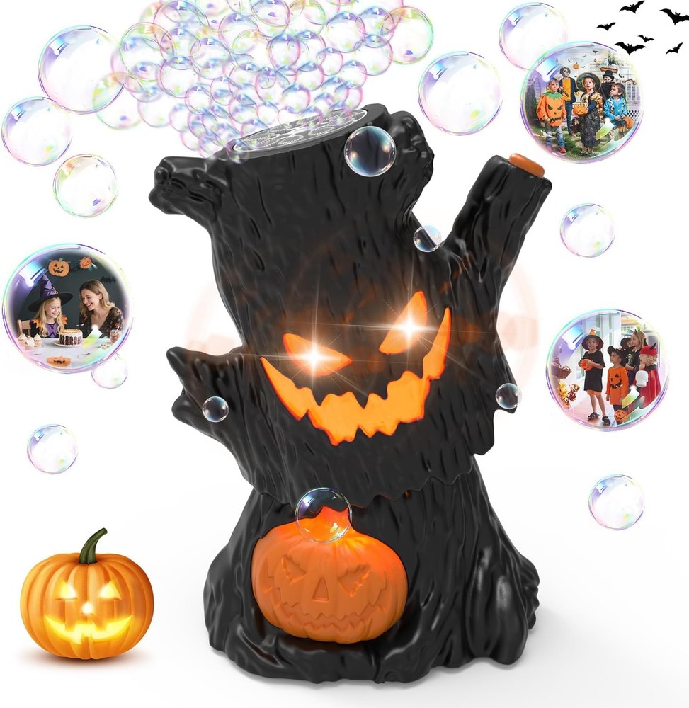 Rechargeable Bubble Machine - Automatic Bubble Blower Haunted Stump - Wobbly Hea