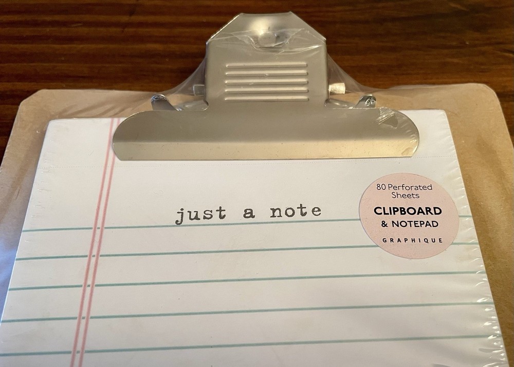 Graphique ‘just a note…’ Clipboard & Notepad Set (80 Sheets) - NEW