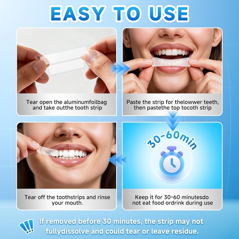 42 Teeth Whitening Strips,Safe&Deep Stains Removal ,Technology for Whiter Teeth