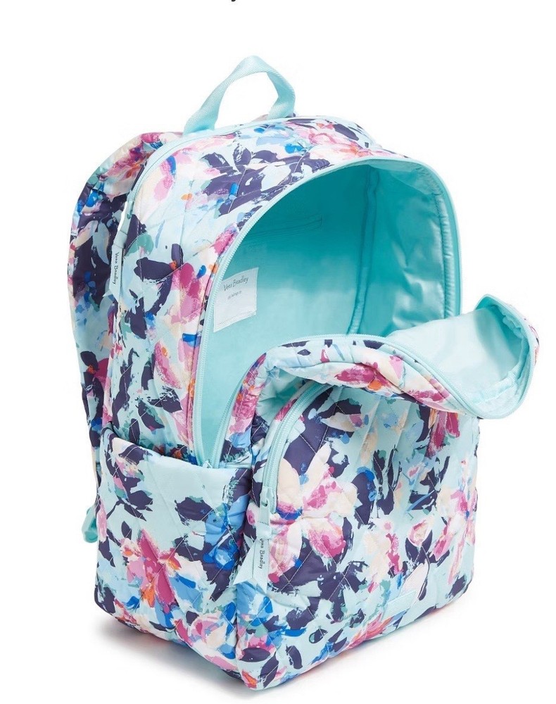 Vera Bradley Essential Large Backpack *Blue Floating Blossoms* NWT $195