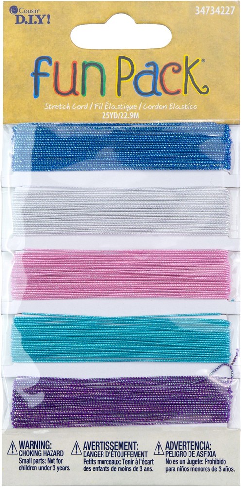 3 Pack - CousinDIY Fun Pack Stretch Cord 25yd-Sparkle - 34734227