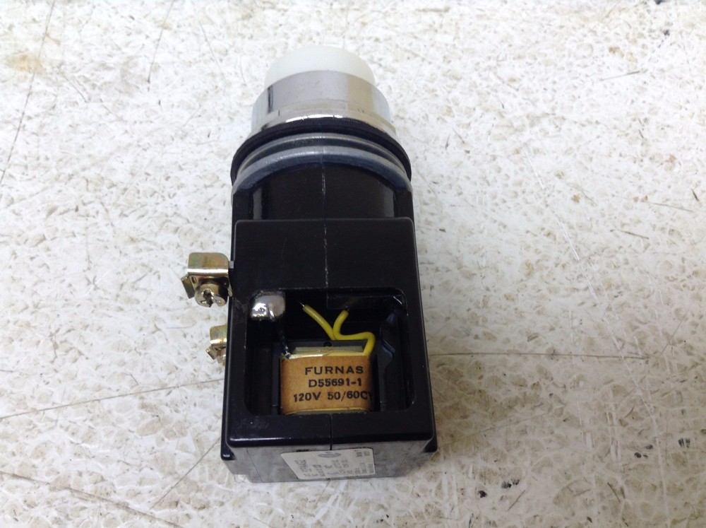 Furnas 52PA4G2 White Illuminated Pilot Light Indicator Button Siemens