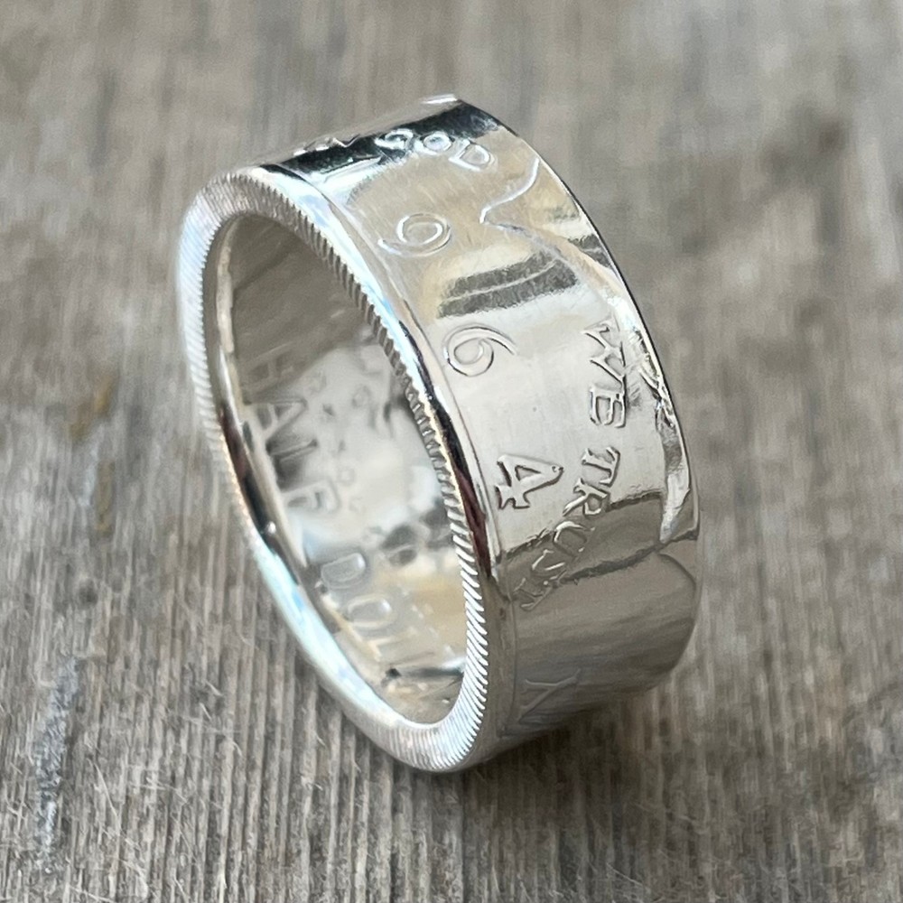 1964 Kennedy Silver Half Dollar Handmade Coin Ring