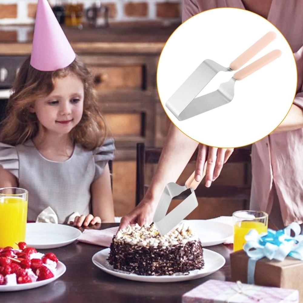 2-in-1 Stainless Steel Cake Cutter & Server - Double Handle (Easy Use), Adjus...