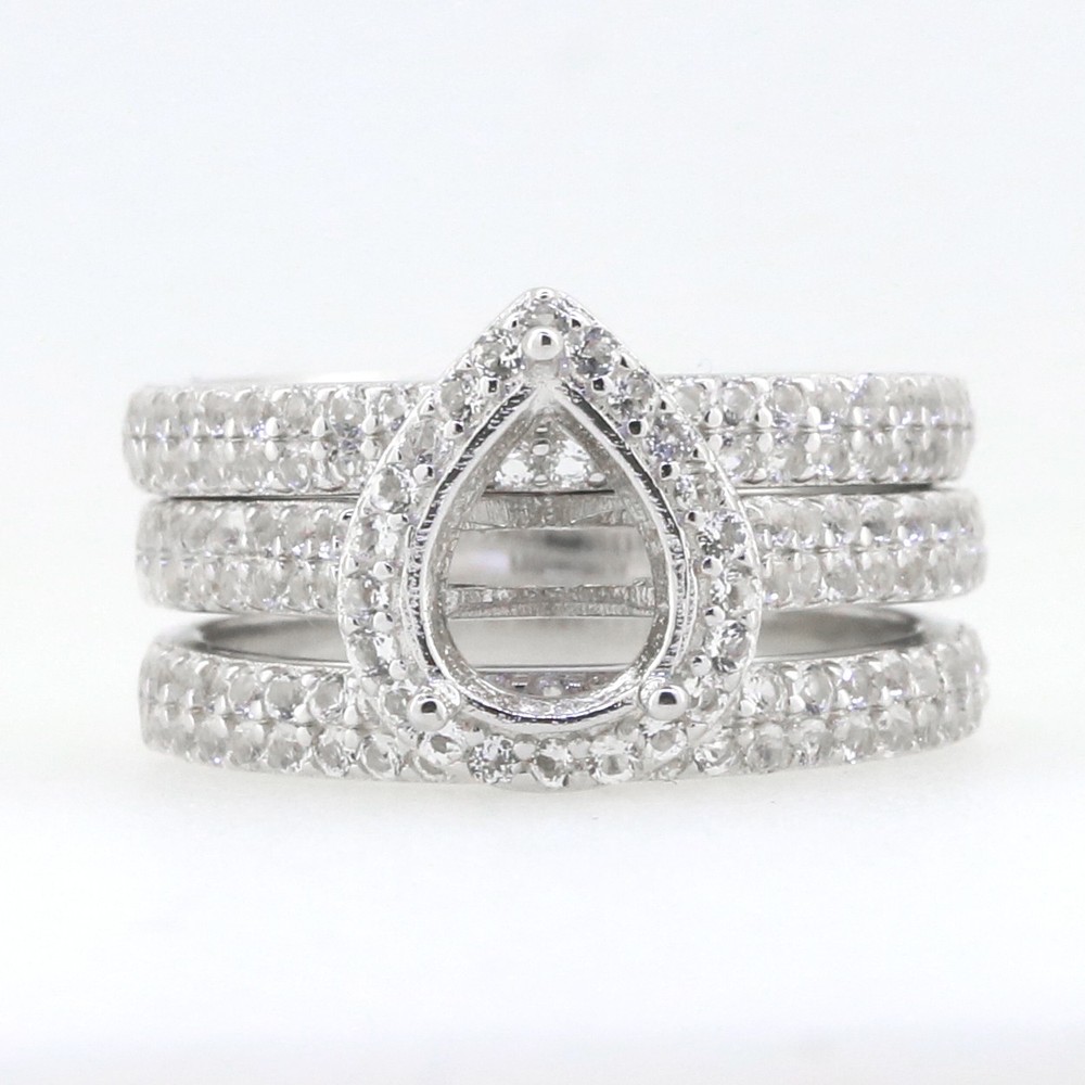 Sterling Silver Semi Mount Ring Setting Cushion CU 9x7mm