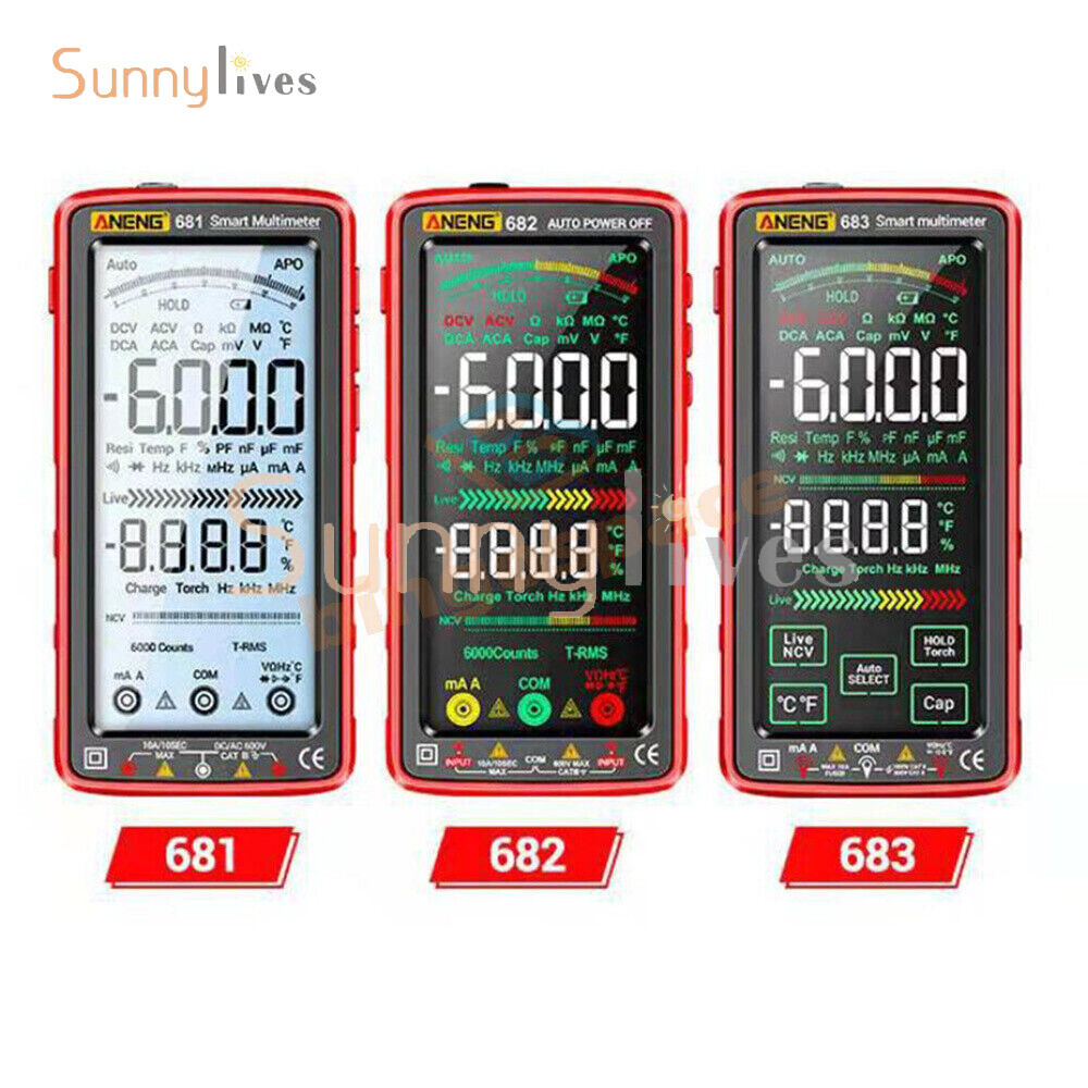 ANENG 683 682 681 Smart Digital Multimeter AC/DC Capacitance Meter Diode Tester