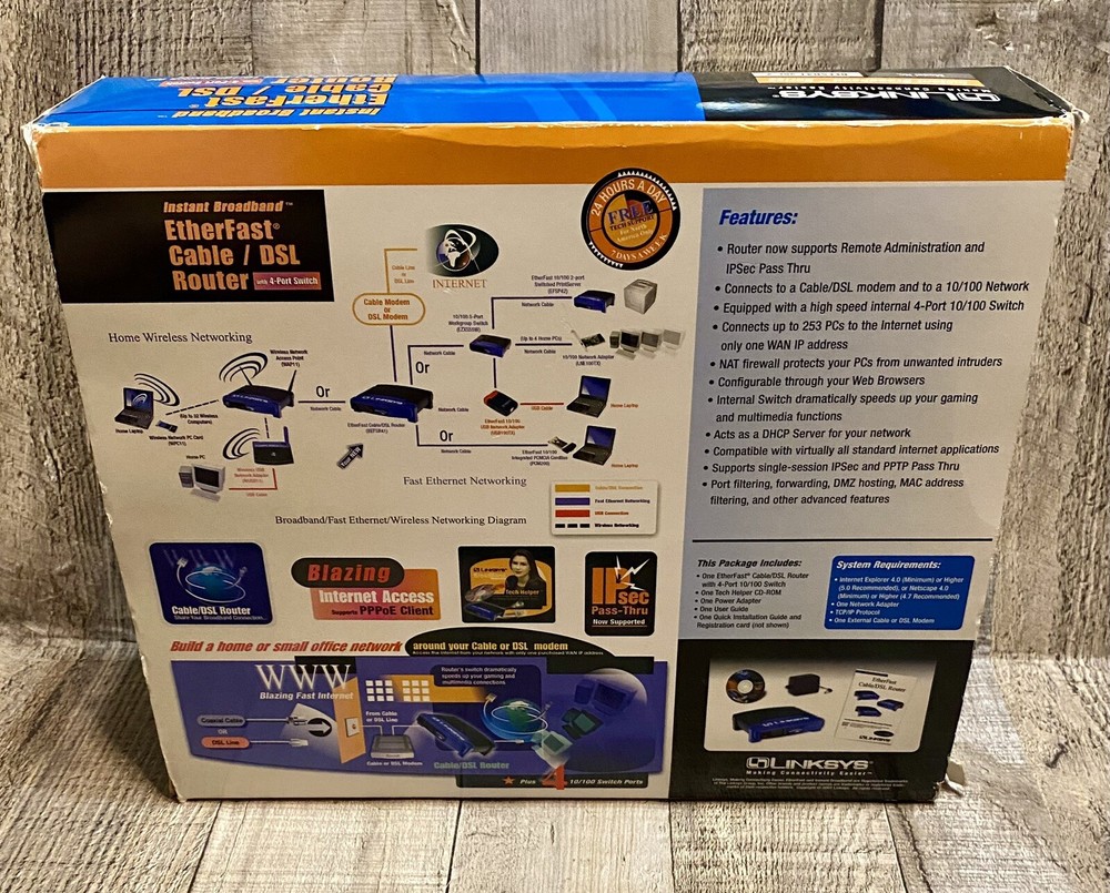 Linksys EtherFast Cable/DSL Router with 4-Port Switch BEFSR41 Ver 2 Excellent