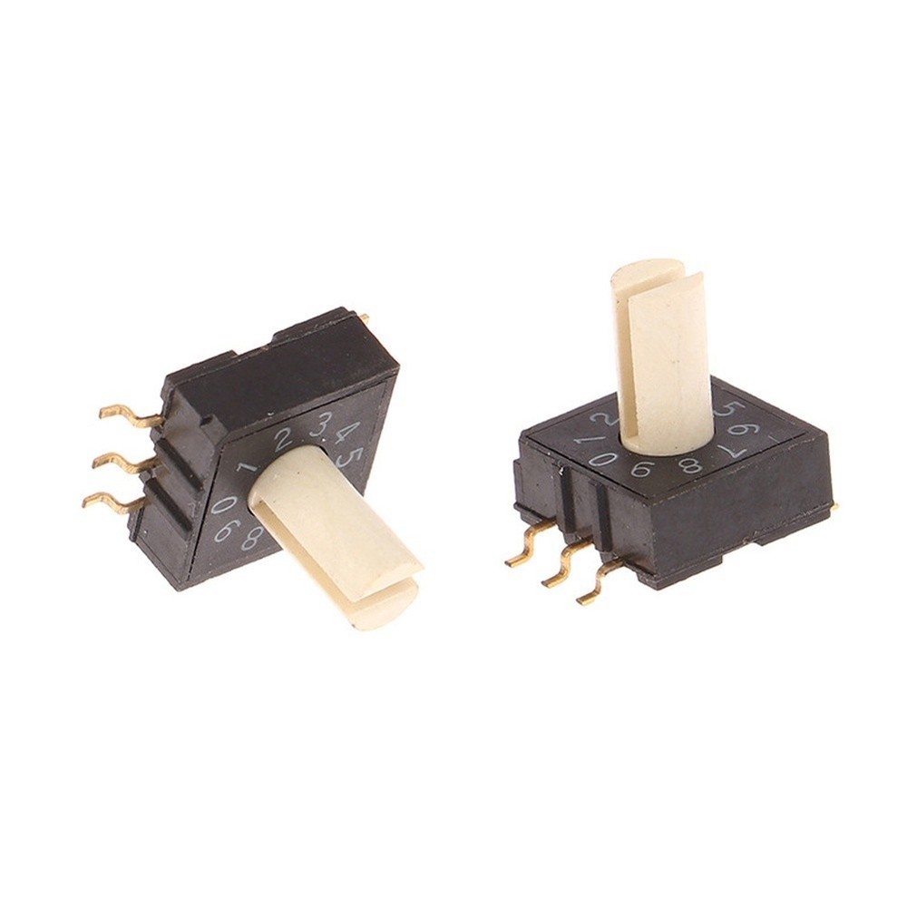 Rotary Switch for Fine Adjustment 10 Positions 0 to 9 Coding Color Black
