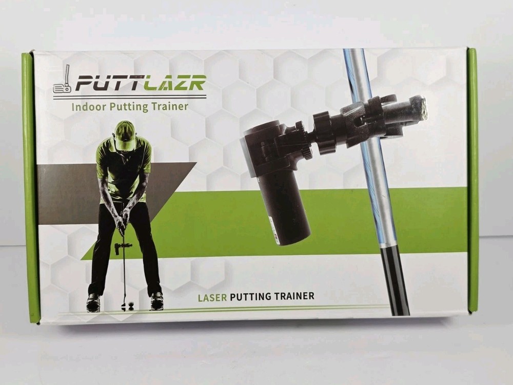 Indoor Golf Training Aid Green Line Putting Trainer Alignment Tool Men Open Box