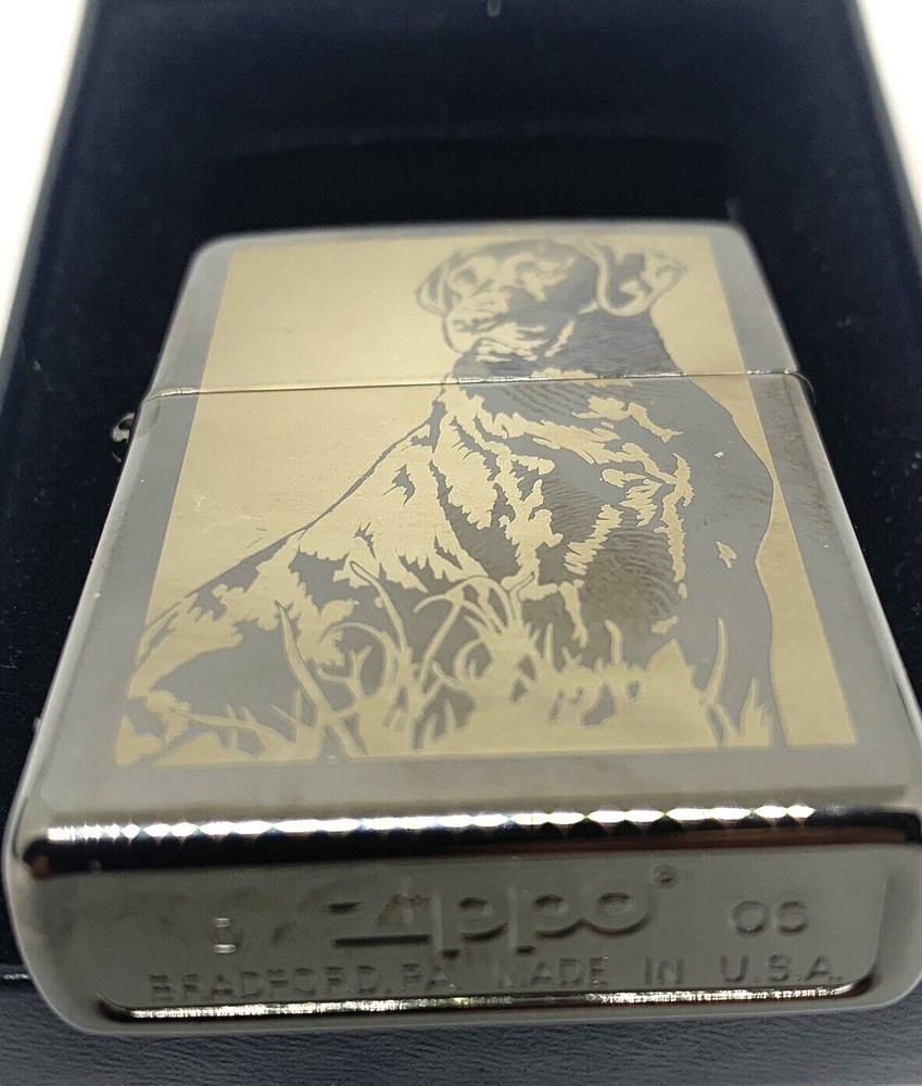 Zippo Black Lab Labrador 2006 Black Ice Lighter New D-06