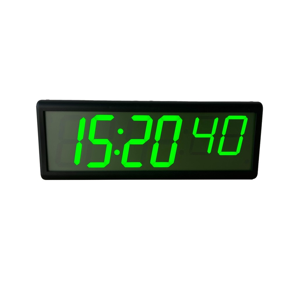 LED Digital WiFi Clock, Green LEDs, Network Synchronized, Plastic Casing