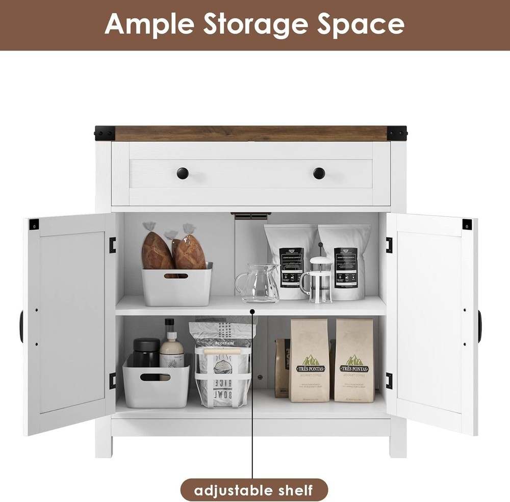 Coffee Bar Cabinet Kitchen Storage Cabinet Modern Farmhouse Buffet Sideboard