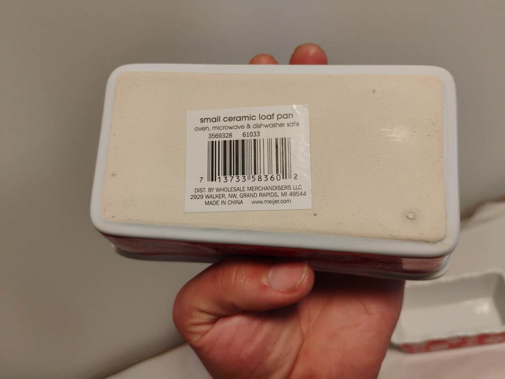 2 Vintage Winter Snowflake Small Ceramic Loaf Pan