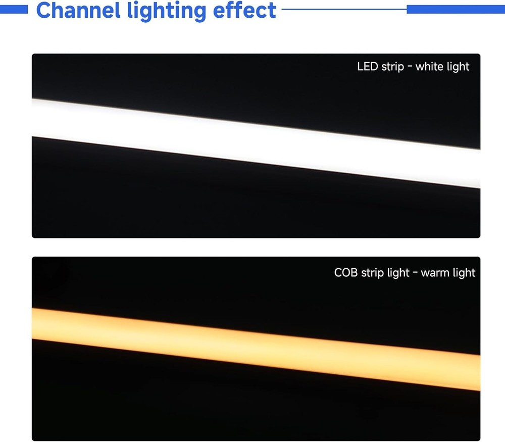 10-Pack 3.3ft/1M U-Shape LED Aluminum Channel System, Silver Profile with White