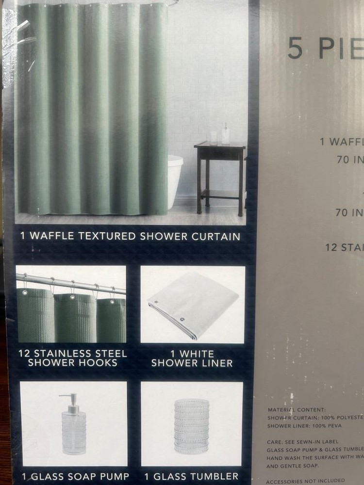 NIDB Nueva Spa 5 Piece Bath Set. Green
