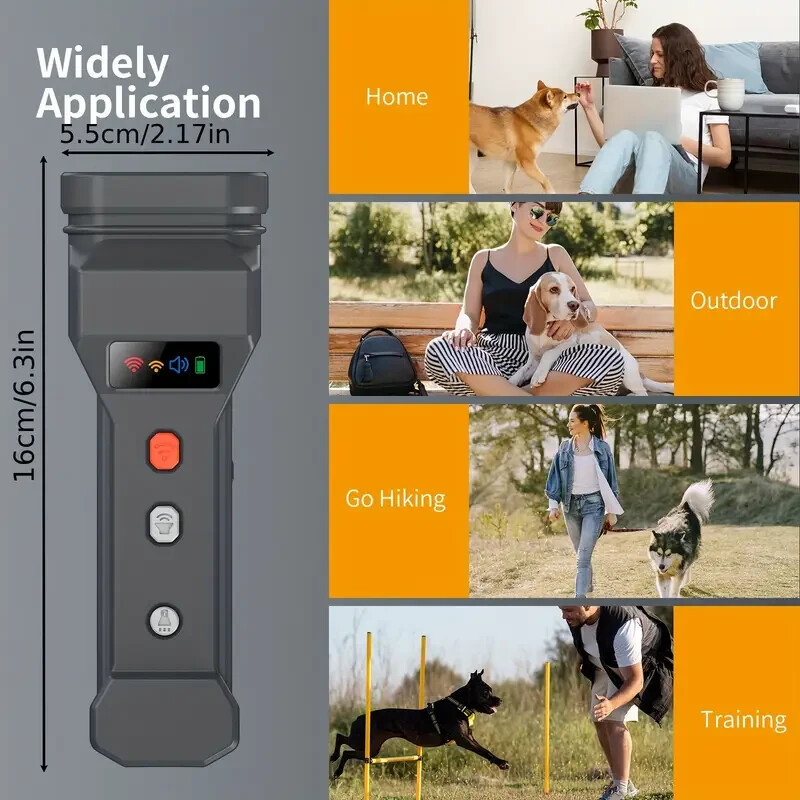 Ultrasonic Transmitter Dog Repeller-with Flashlight and Beeper, USB Charger
