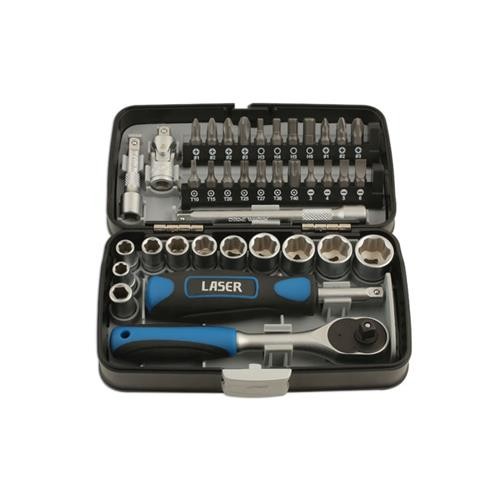 Laser Tools Socket & Bit Set 1/4"D 38pc 5960