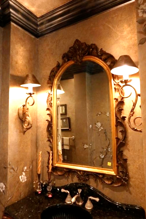 Vintage John Richard Ornate Rococo Solid Wood Gilded Frame Mirror 54" x 33"