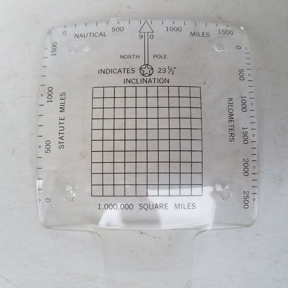 Map Grid Reference Curved Inclination Guide Tool 1000000 Square Miles