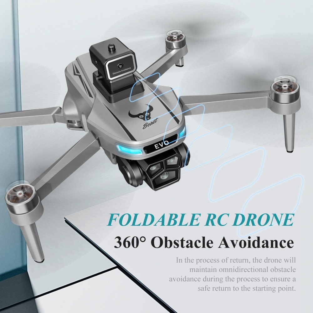 4K Camera Drone with RC Screen Foldable Brushless Quadcopter Obstacle Avoidance