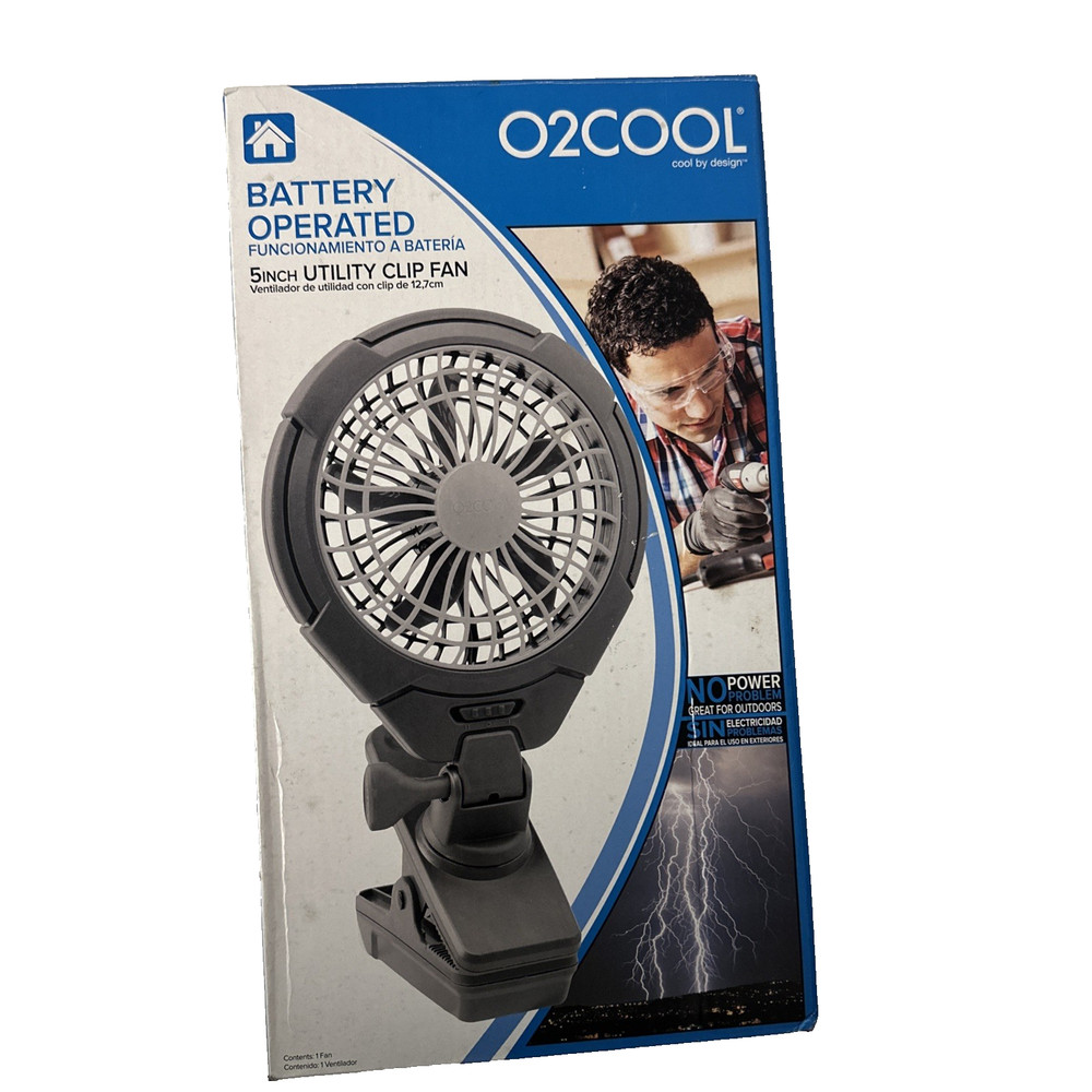 O2COOL 5-inch Battery-Powered Clip Fan Adjustable Rotating Function AA Battery