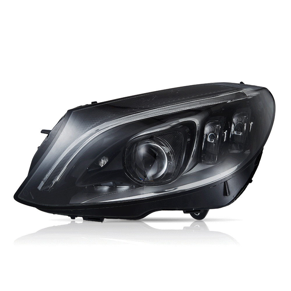 LED Headlights w/Sequential For 2015-2018 Mercedes Benz C-Class Halogen version