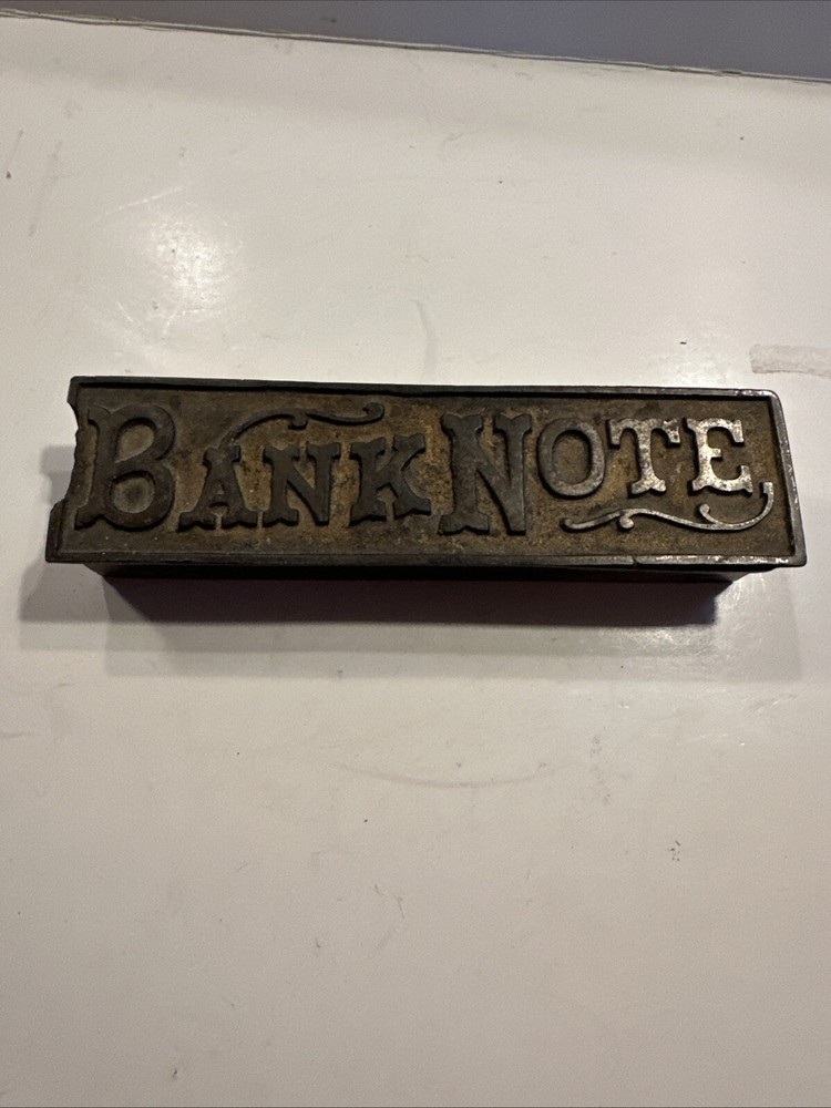 Antique Cast Iron Paperweight...Bank Note