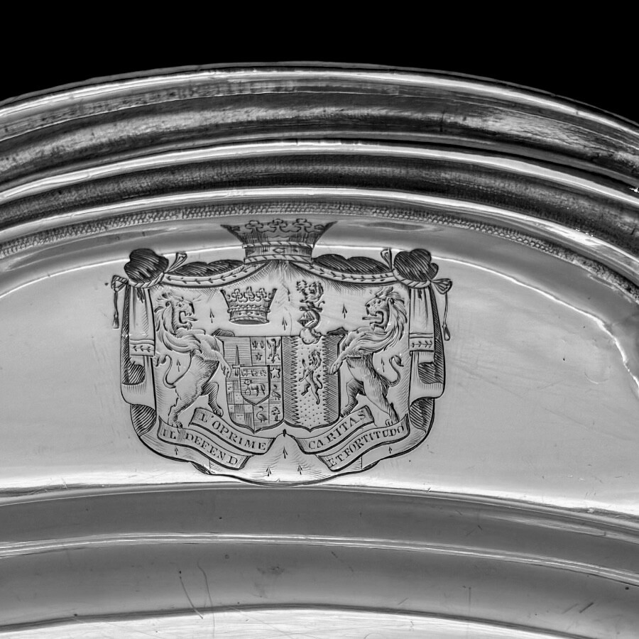 Victorian Silver Large Serving Dish London 1839 Benjamin Smith