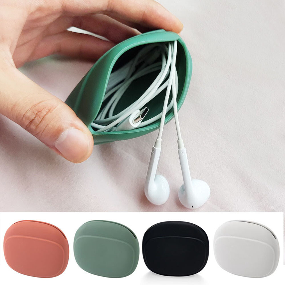 Silicone Data Cable Organizer Wired Case Storage Bag Coin Purse Convenient ☆