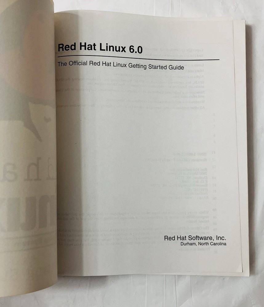 Red Hat Linux 6.0 OS for Intel PCs (2-CD, 1999) w Reg Code & Official User Guide