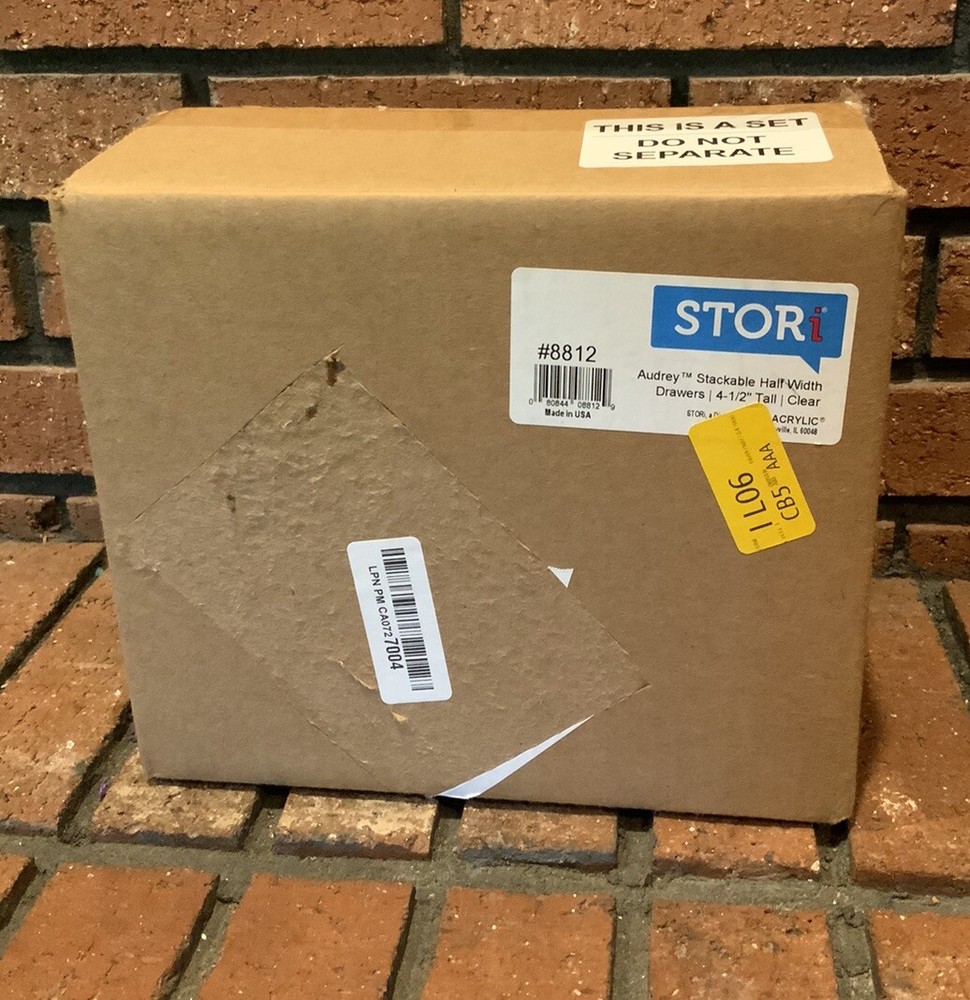 STORI Audrey Stackable Half Width Drawers 4.5” Tall Acrylic Clear