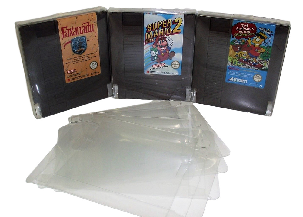 Nintendo NES Cartridge Clear Sleeve Protector Covers Dropdown Menu