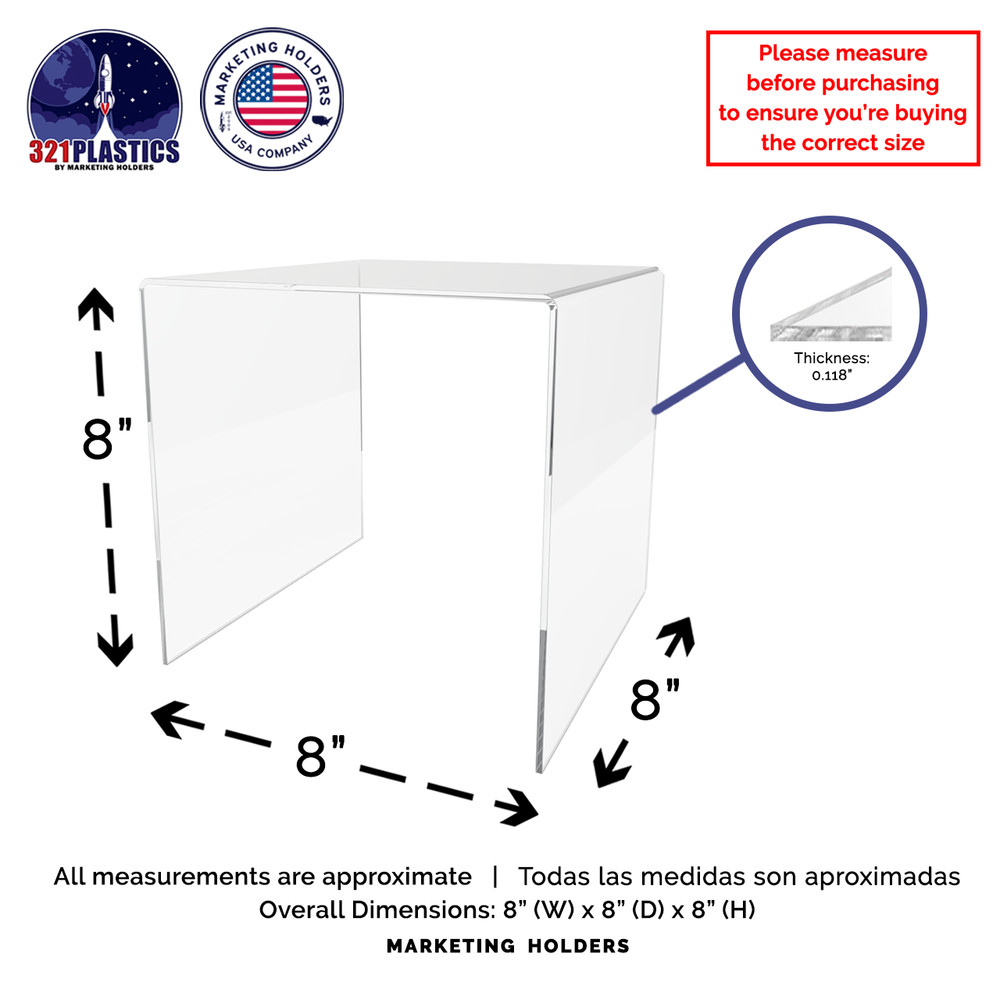8" Square Riser Retail Showcase Display Platform Acrylic Table Qty 6