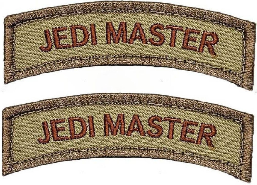 JEDI MASTER ROCKER TAB MORALE PATCH  | 2PC  Hook Backing 3.25"x1.0"  (jp11)