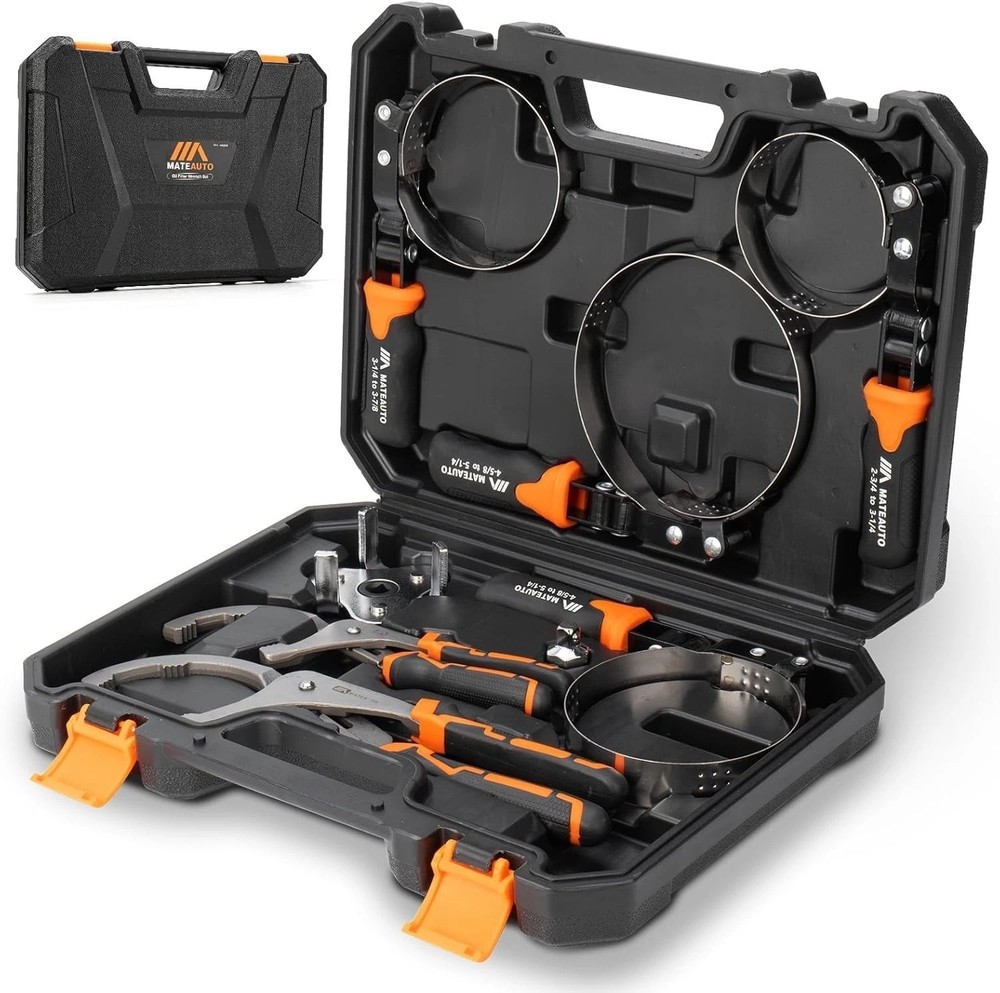 Universal Oil Filter Wrench Set - 9" & 12" Tools with Adjustable Sizes Included