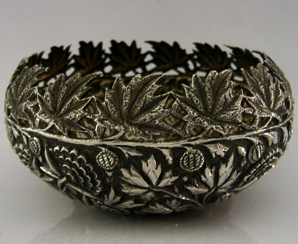 SUPERB 140g ANGLO INDIAN SOLID SILVER BOWL c1900 ANTIQUE