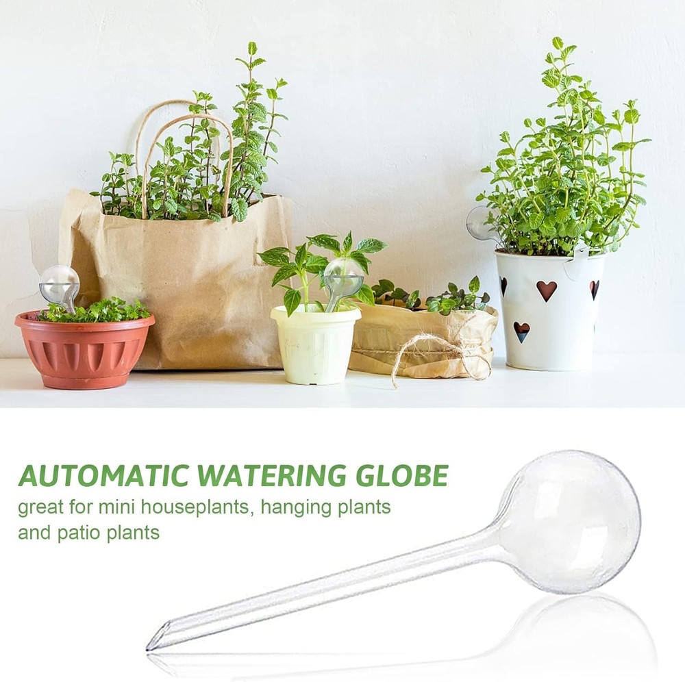 Automatic Plant Watering System - 8 Pcs Clear Globes for Hassle-Free Hydration